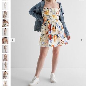 Express Multicolor Smocked Dress
